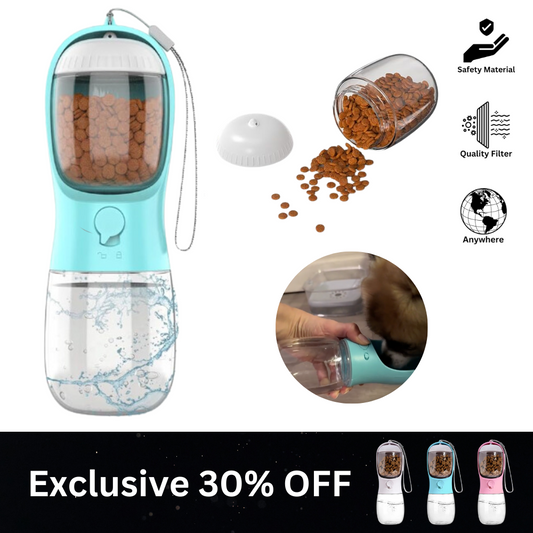 Pet Travel Companion: Portable Water and Food Dispenser Bottle