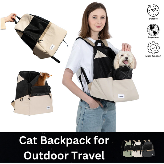 Breathable Canvas Cat Backpack for Outdoor Travel