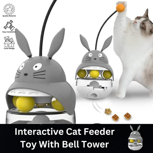 Interactive Cat Feeder Toy With Bell Tower