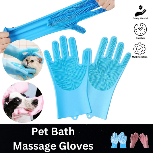 Bath Massage Gloves for Dogs and Cats: Pet Shower Cleaning Tools