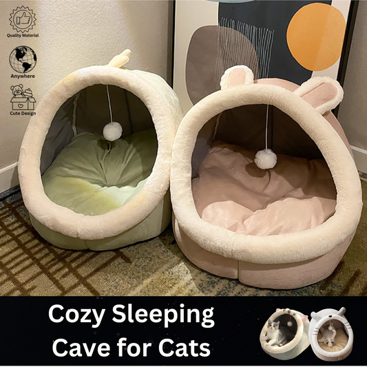 Round Cat Bed House: Cozy Sleeping Cave for Cats